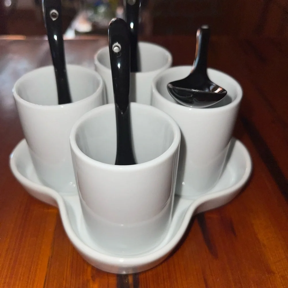 🆕 All Ceramic Condiments Appetizer Tray + Ceramic Spoons